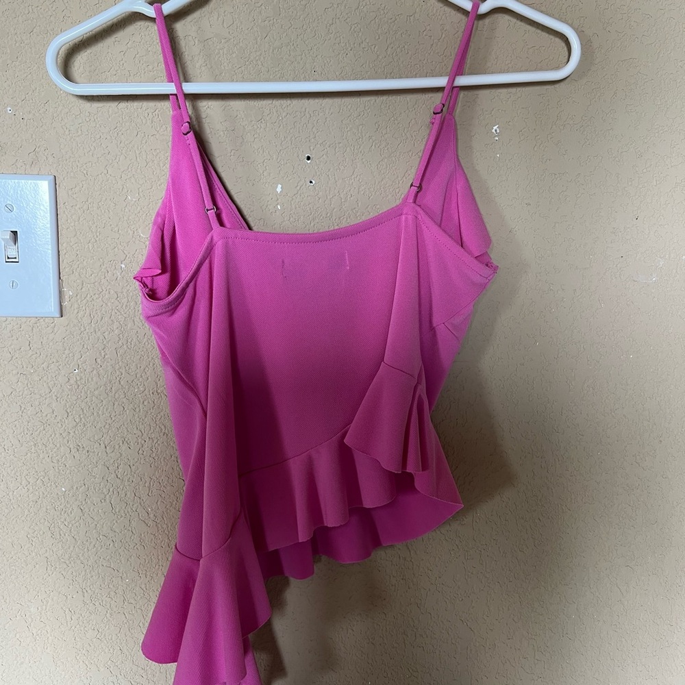 Pink Ruffled Flower Women's Top - Picture 3 of 5